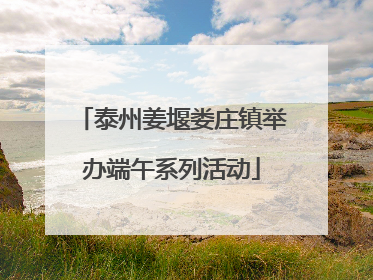 泰州姜堰娄庄镇举办端午系列活动