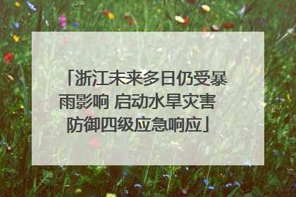浙江未来多日仍受暴雨影响 启动水旱灾害防御四级应急响应