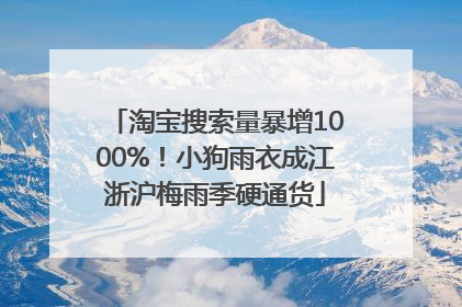 淘宝搜索量暴增1000%！小狗雨衣成江浙沪梅雨季硬通货