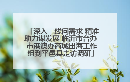深入一线问需求 精准助力谋发展 临沂市台办 市港澳办商城出海工作组到平邑县走访调研