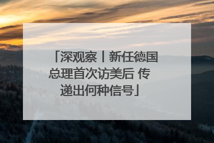 深观察丨新任德国总理首次访美后 传递出何种信号