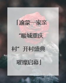 渝蒙一家亲 “暖城重庆村”开村盛典璀璨启幕