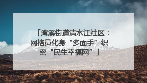 湾溪街道清水江社区：网格员化身“多面手”织密“民生幸福网”