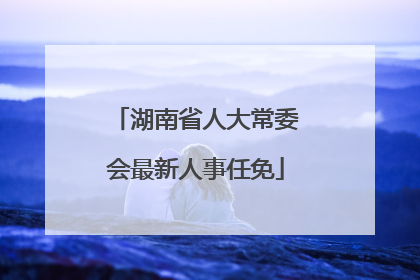 湖南省人大常委会最新人事任免