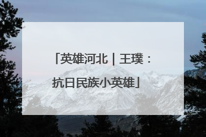 英雄河北｜王璞：抗日民族小英雄