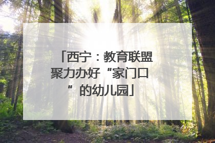 西宁：教育联盟聚力办好“家门口”的幼儿园