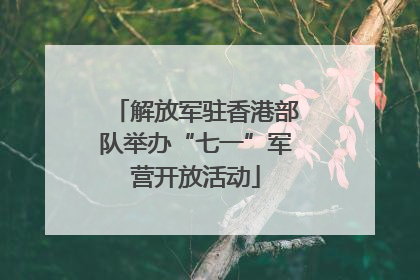 解放军驻香港部队举办“七一”军营开放活动