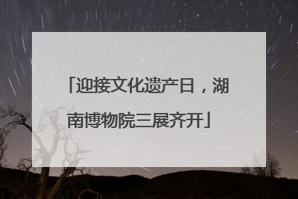 迎接文化遗产日，湖南博物院三展齐开