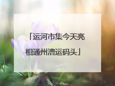 运河市集今天亮相通州漕运码头