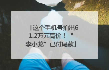 这个手机号拍出61.2万元高价！“李小龙”已付尾款