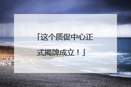 这个质促中心正式揭牌成立！