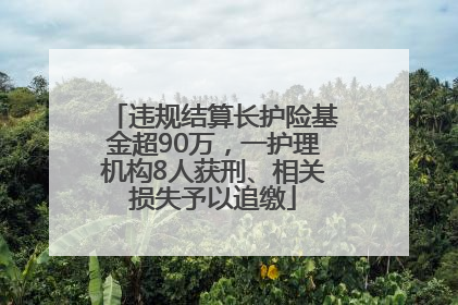 违规结算长护险基金超90万，一护理机构8人获刑、相关损失予以追缴
