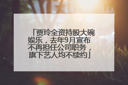 贾玲全资持股大碗娱乐，去年9月宣布不再担任公司职务，旗下艺人均不续约