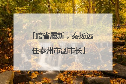 跨省履新，秦扬远任泰州市副市长