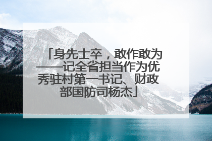 身先士卒，敢作敢为——记全省担当作为优秀驻村第一书记、财政部国防司杨杰