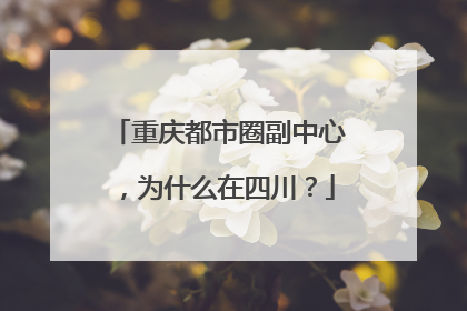 重庆都市圈副中心，为什么在四川？
