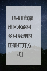 铜川市耀州区水峪村乡村治理的正确打开方式
