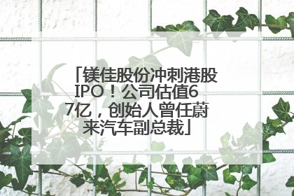 镁佳股份冲刺港股IPO！公司估值67亿，创始人曾任蔚来汽车副总裁