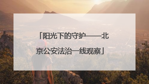 阳光下的守护——北京公安法治一线观察
