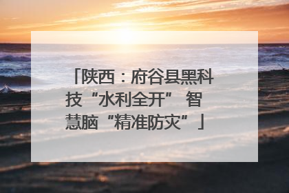 陕西：府谷县黑科技“水利全开” 智慧脑“精准防灾”