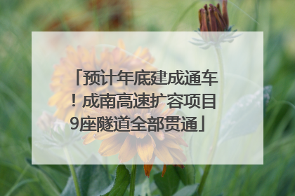 预计年底建成通车！成南高速扩容项目9座隧道全部贯通