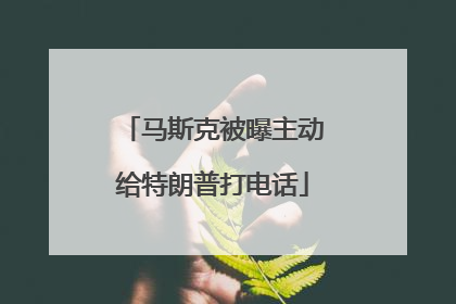 马斯克被曝主动给特朗普打电话