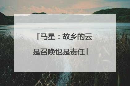马星：故乡的云是召唤也是责任