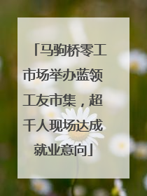 马驹桥零工市场举办蓝领工友市集，超千人现场达成就业意向