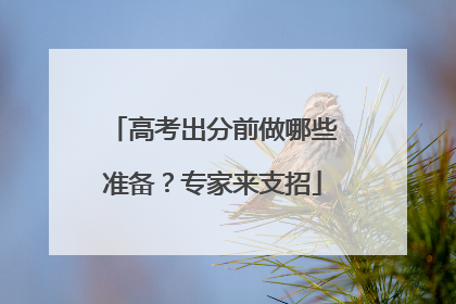 高考出分前做哪些准备？专家来支招