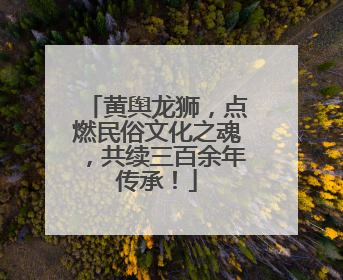 黄舆龙狮，点燃民俗文化之魂，共续三百余年传承！