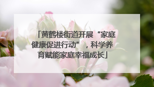 黄鹤楼街道开展“家庭健康促进行动”，科学养育赋能家庭幸福成长