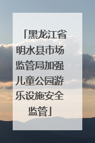 黑龙江省明水县市场监管局加强儿童公园游乐设施安全监管