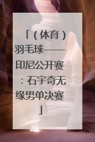 （体育）羽毛球——印尼公开赛：石宇奇无缘男单决赛
