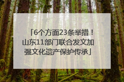 6个方面23条举措！山东11部门联合发文加强文化遗产保护传承